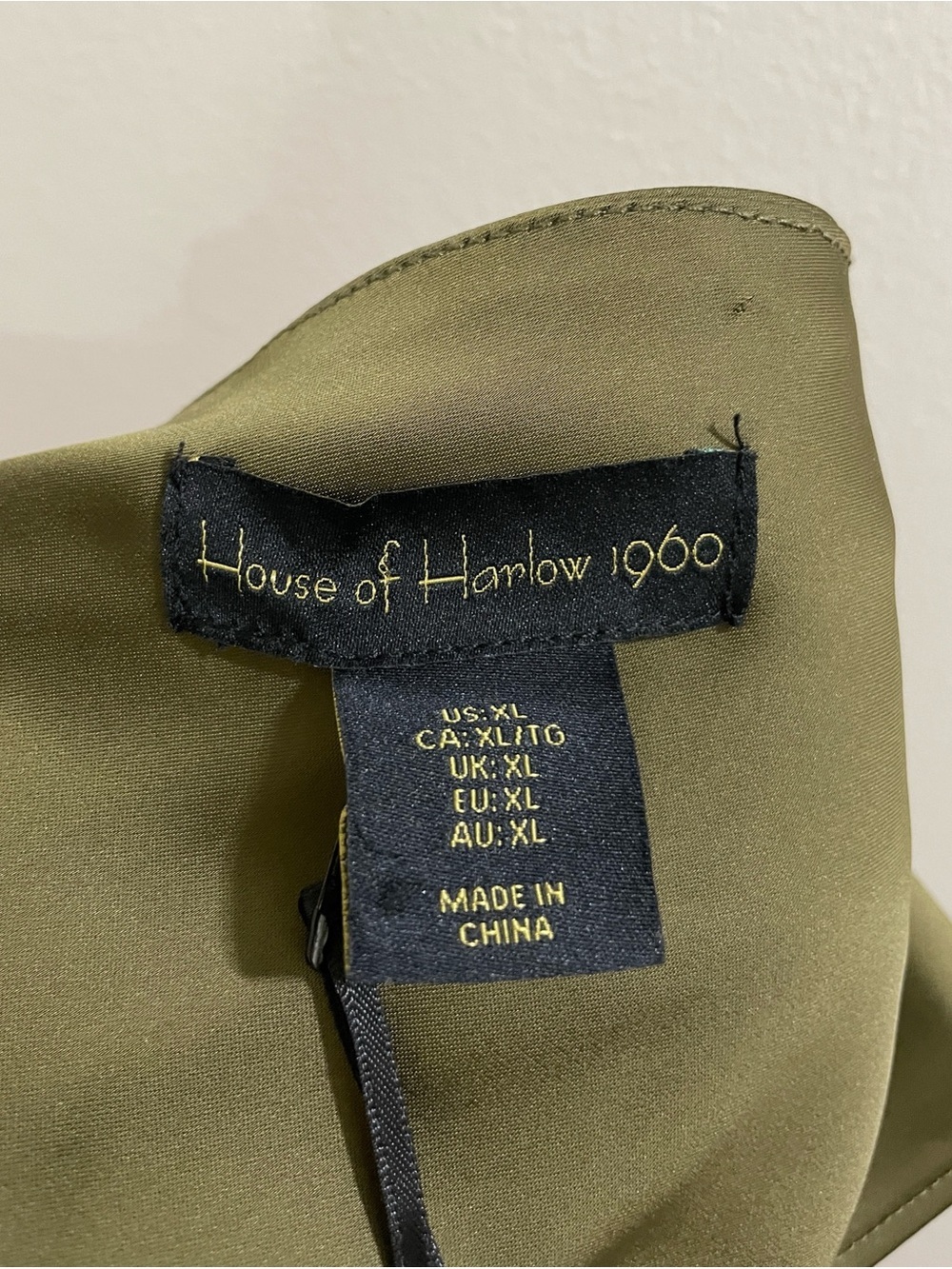 NWT House of Harlow 1960 Olive Green Slip Dress with Braided Detail, Size XL - Picture 9 of 14